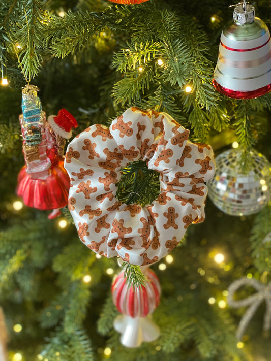 Gingerbread Satin Scrunchie