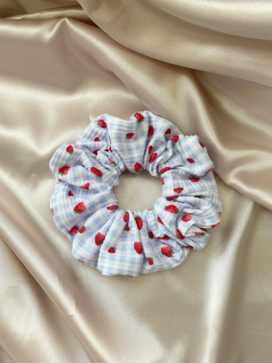 Blue Strawberry Fields Scrunchie