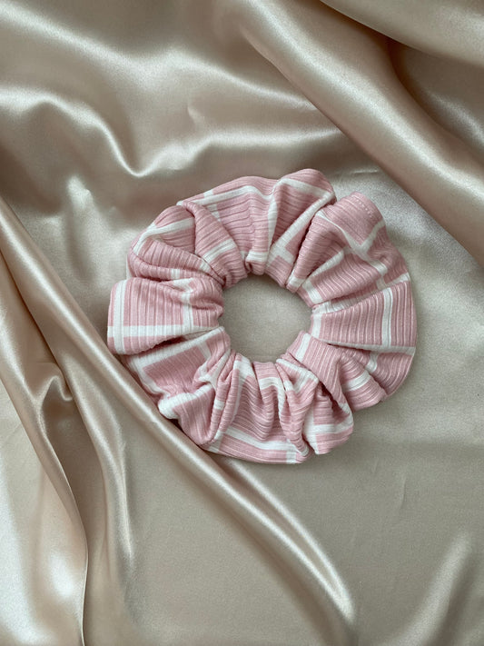 Pink Check Scrunchie