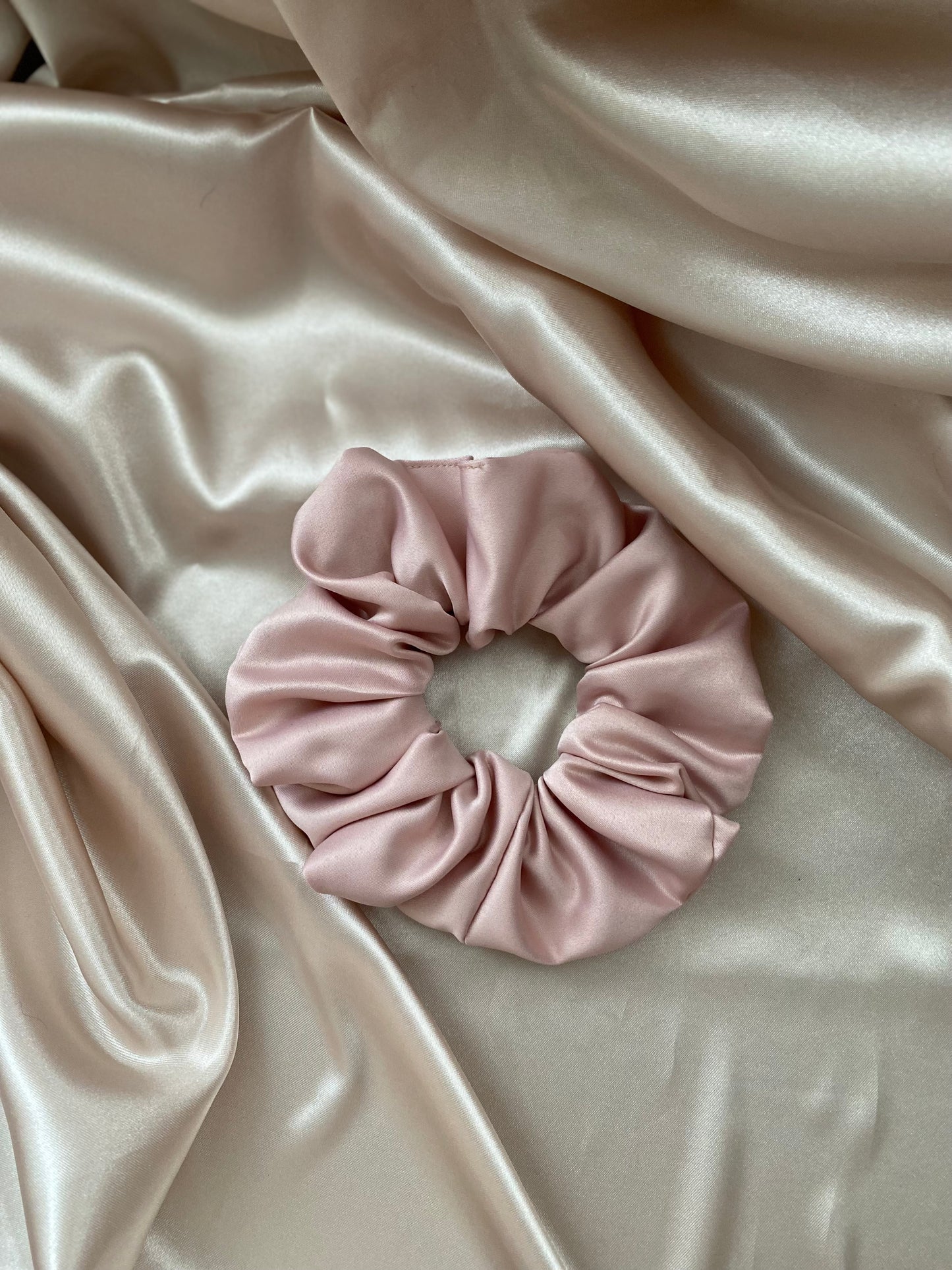 Pink Ice Satin Scrunchie