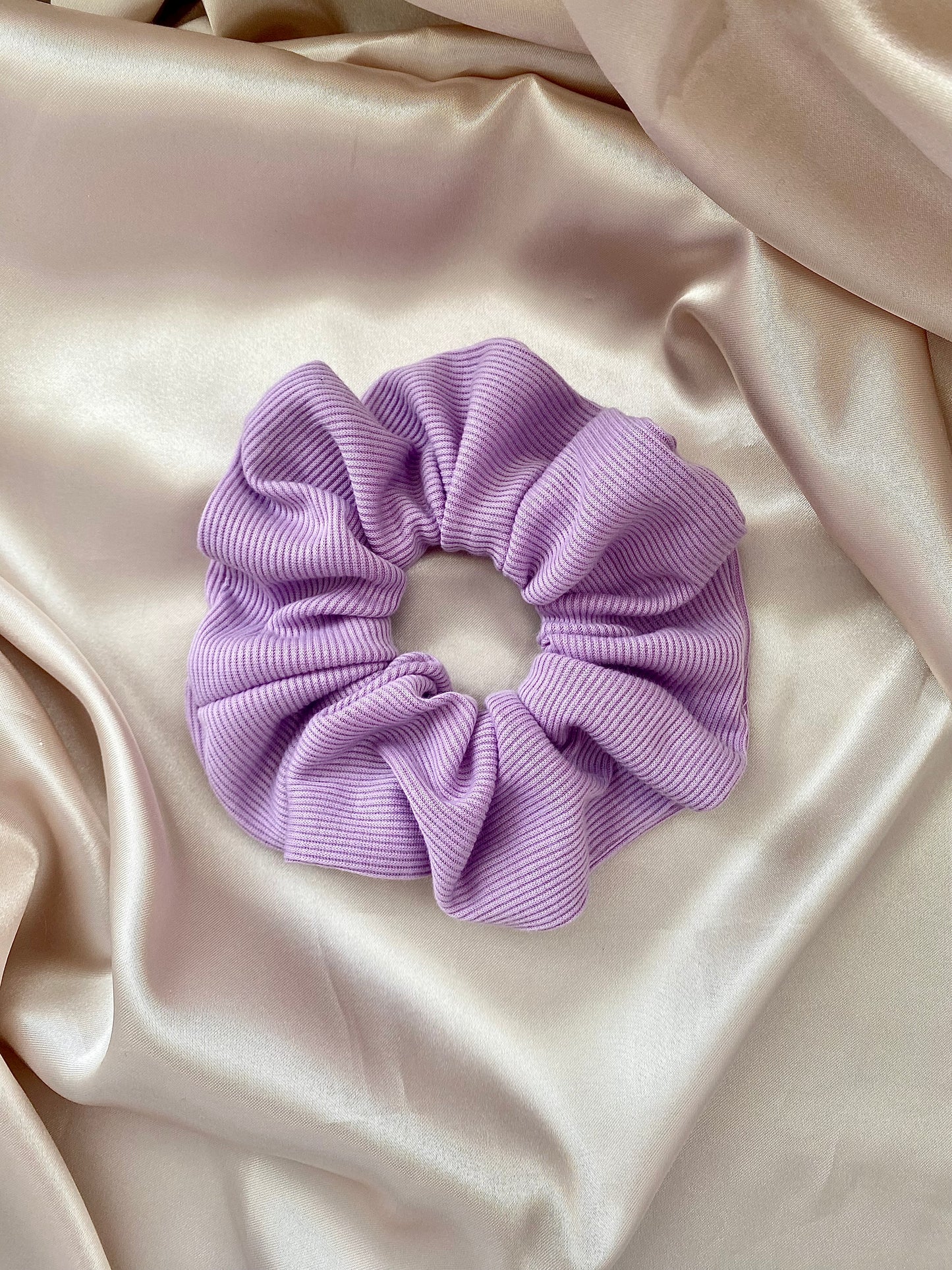 Purple Ribbed Scrunchie