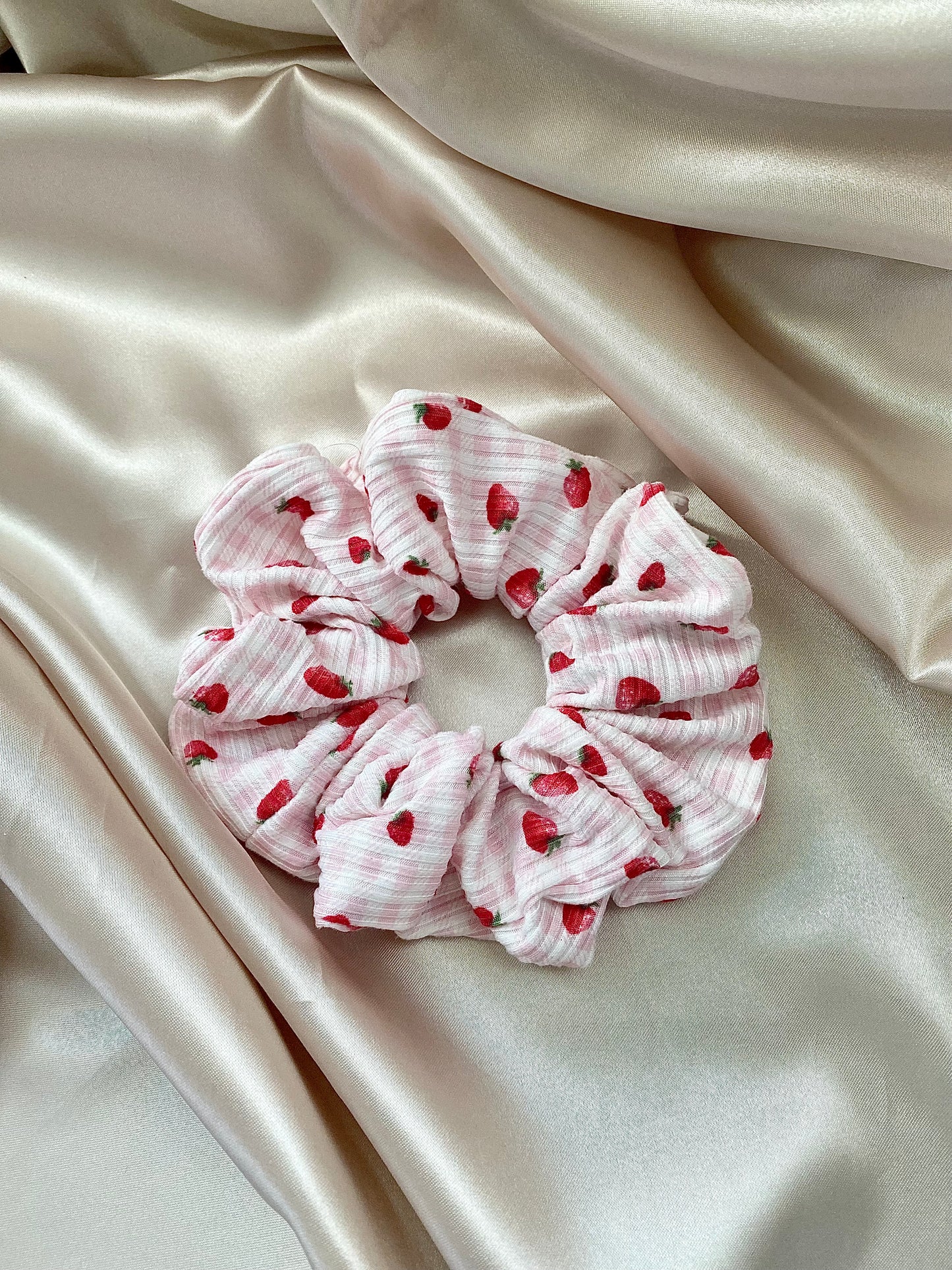 Pink Gingham Strawberry Fields Scrunchie