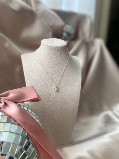 Caroline Pearl Bow Necklace