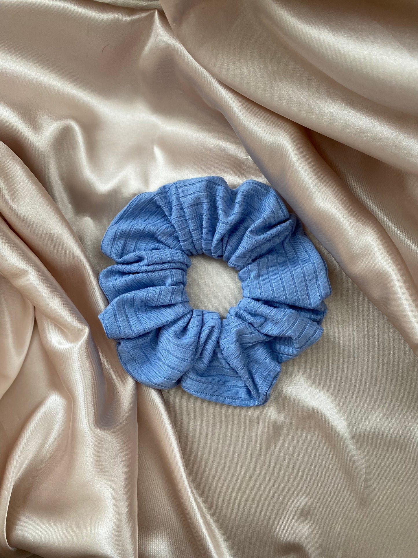 Periwinkle Blue Ribbed Scrunchie